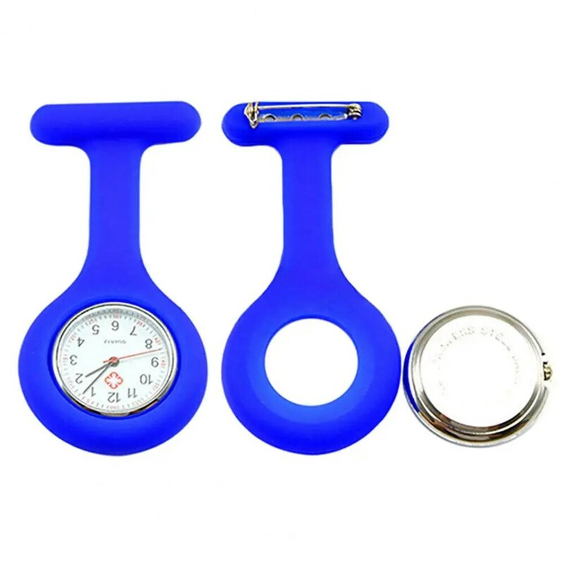 미니 클립 석영 포켓 시계, 실리콘 병원 의사 간호사 시계 브로치 튜닉 시계 줄 시계, 무료 배터리 의료 시계