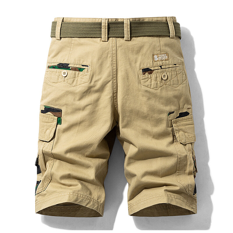 Pantalones cortos de algodón para hombre, Bermudas informales de camuflaje, a la moda, para correr, novedad de verano, envío directo