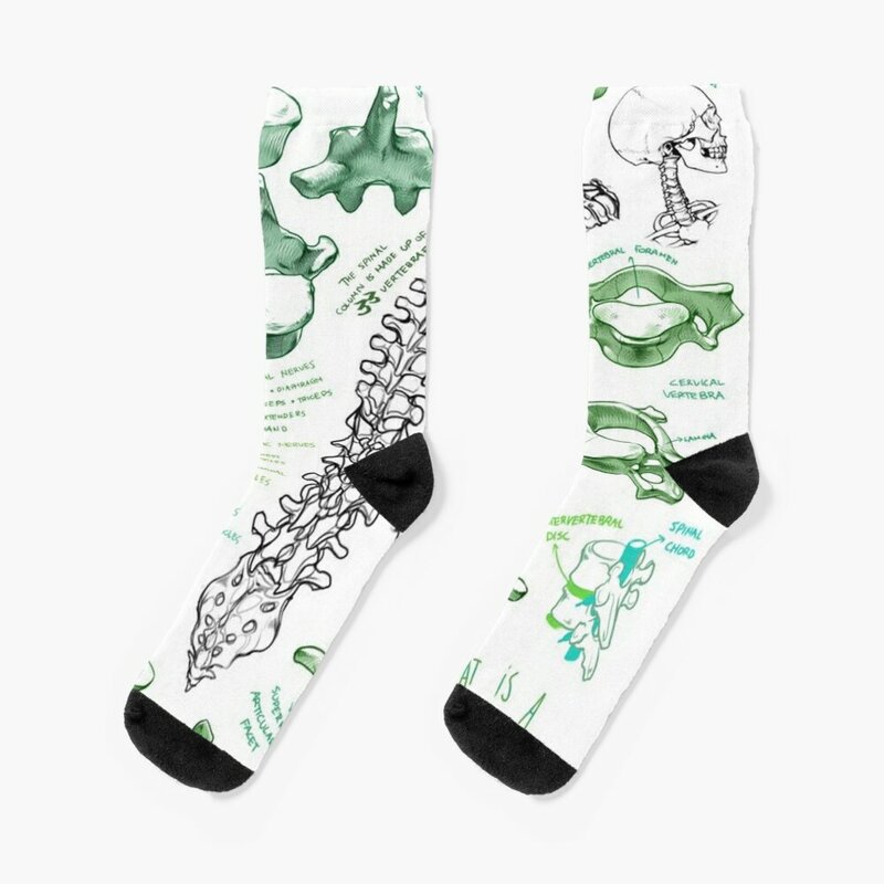 Homens e mulheres's Spine Socks Set com impressão