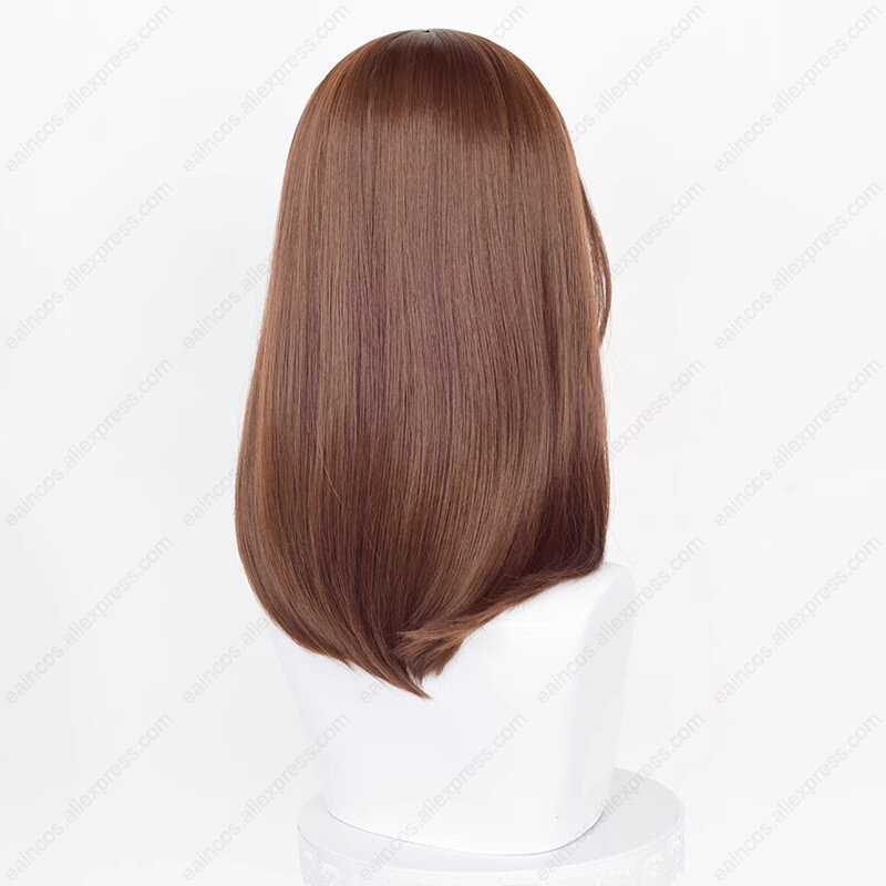 ES Anzu peruka do Cosplay 43cm długie brązowe czerwone peruki odporne na ciepło włosy syntetyczne