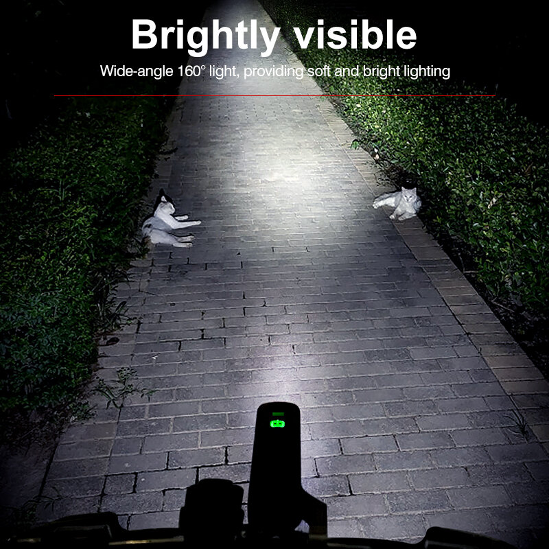 Recarregável LED bicicleta luz conjunto, luz da bicicleta, farol, lâmpada, grupo lanterna, estrada, MTB, frente, traseira, USB, 1200LM, 4800mAH