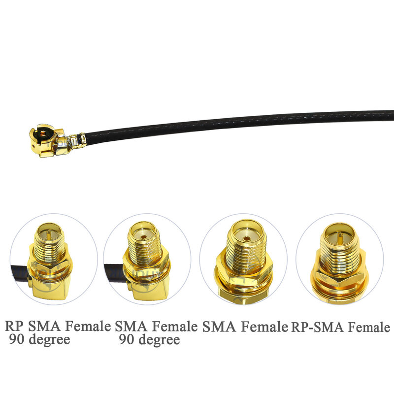Cable hembra SMA IPX 1,13 a UFL/U.FL/IPX/IPEX, Cable de baja pérdida IPX a SMA Pigtail, Cable de extensión de antena WiFi