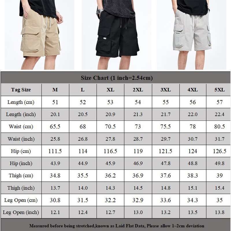 Shorts de carga respirável confortável para homens, shorts soltos, cordão, hip hop, moda diária, feriado, tamanho grande