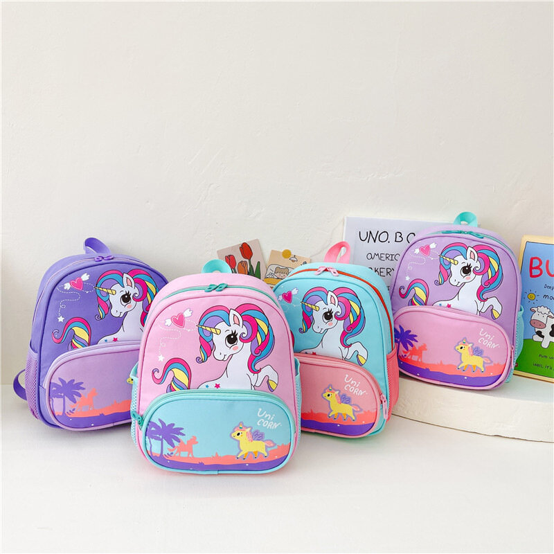 Nome personalizzato zaino per bambini unicorno carino fantasia Pony borsa da scuola per ragazza zaino moda zaino in tessuto Oxford