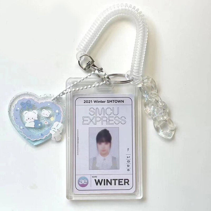 Pemegang kartu transparan idola 3 inci, pemegang kartu kredit ID Bank tampilan foto pemegang kartu foto lucu pelindung foto