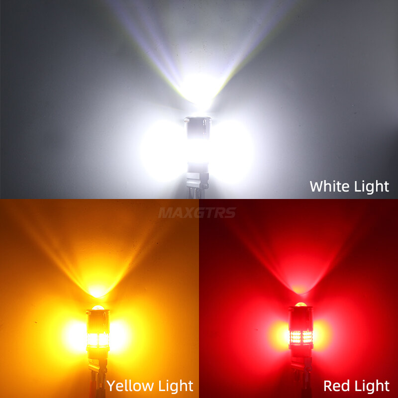 Bombilla LED CANBUS 1157 BAY15D P21/5W 7443 W21/5W 3157 1156 2016, luz de freno de marcha atrás de coche roja, sin Error BA15S lámpara, Hyper Flash, 2 uds.