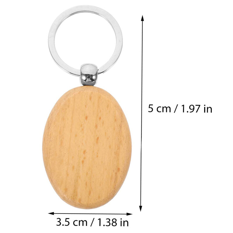 100Pcs Wood Keychain Natural Wood Keychains Pet Tags Name Tags Luggage Tags DIY Crafts and Decorations