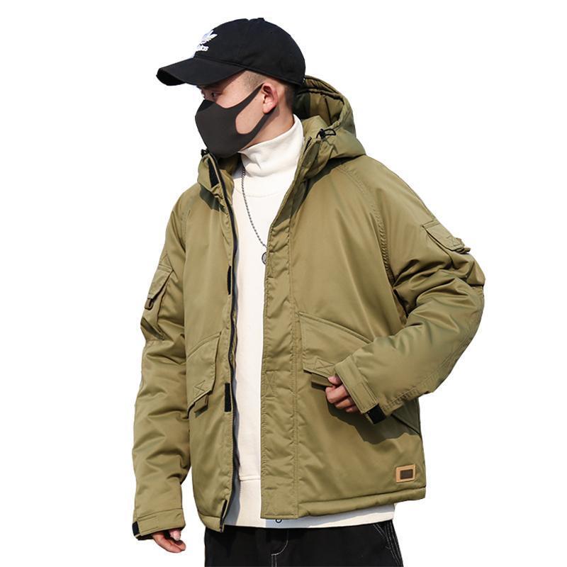 한국 스타일 고품질 지퍼 자켓 남성용, 코튼 따뜻한 레저 오버 코트 파카 스트리트웨어 Q220, 2022 신상 패션 브랜드