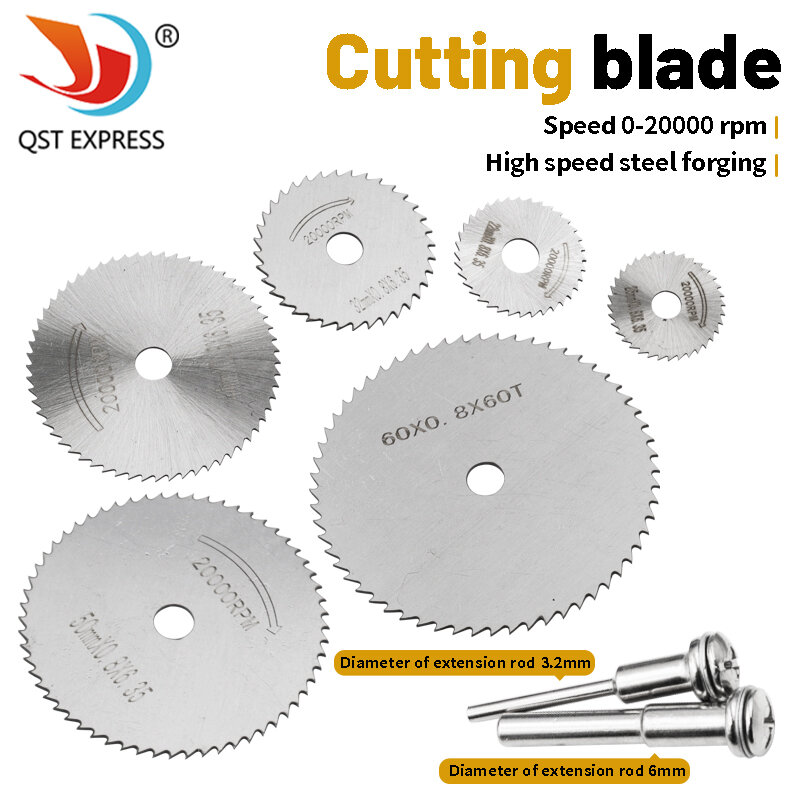 1Set HSS High Speed Steel Circular Saw Blades for Dremel Rotary Tool 3.2mm 6mm Shank