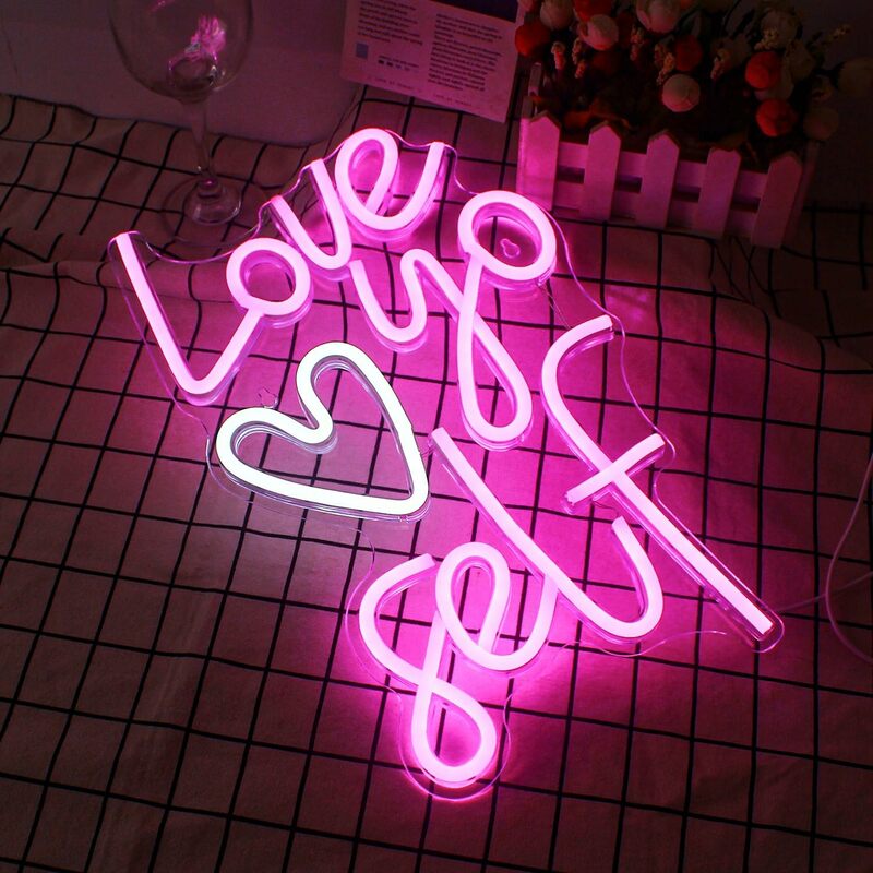 Love You 셀프 네온 사인 LED 벽 룸 장식, 웨딩 파티 홈 바 침실 생일 선물 장식 로고, USB 문자 아트 램프
