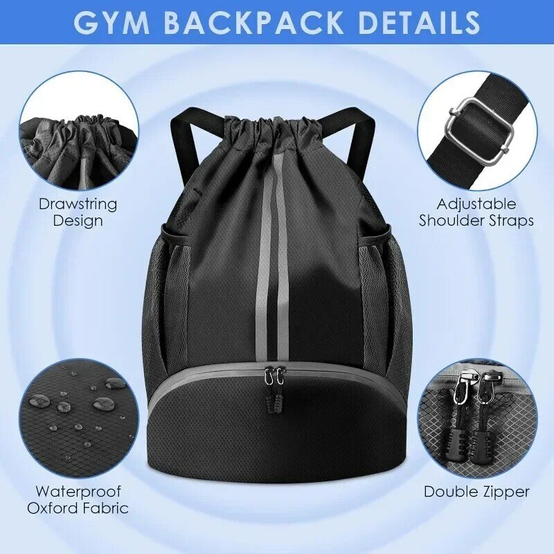 Bolsa de Fitness impermeable de nailon, mochila ligera informal para exteriores, bolsa deportiva de alta capacidad, mochila multifuncional, cesta