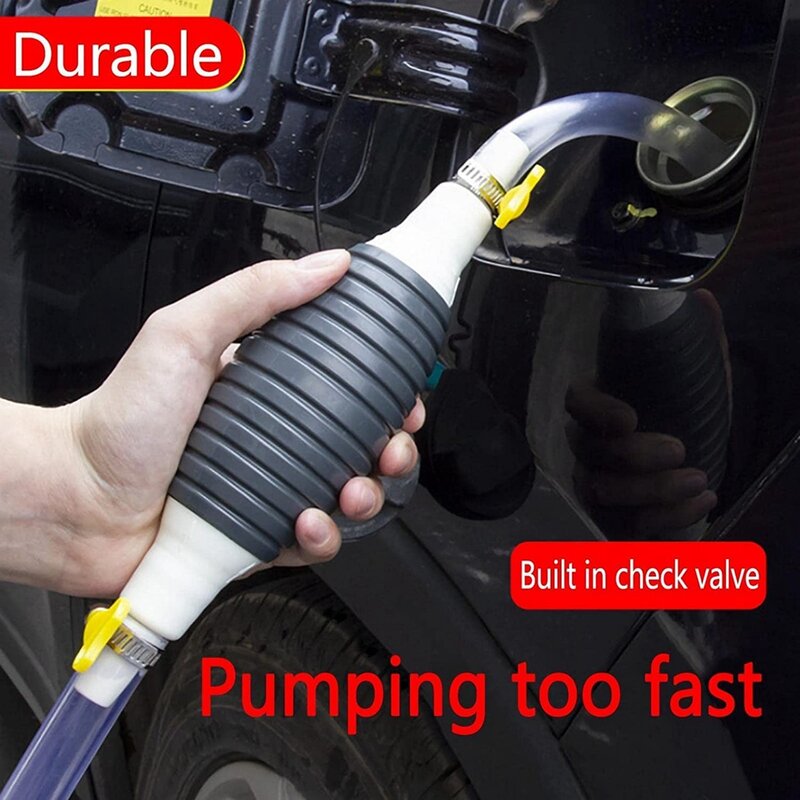 Multifunction Liquid Sucker Pump, Manual Fuel Transfer Pump Gasoline Siphon Hose, Portable Siphon Pump(2Meter)