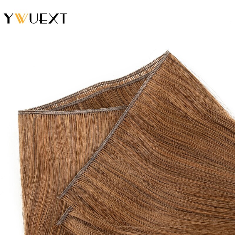 وصلات شعر بشري لحمة من YWUEXT-geniar ، شعر ريمي مصنوع آليًا ، شعر مرن ، شعر طبيعي مستقيم ، 40-50 جم ، 12-20 بوصة