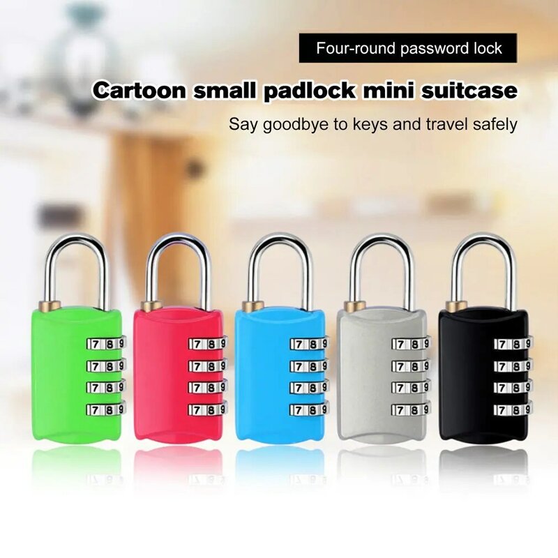 Kunci 4 digit koper bagasi Mini kunci TSA angka pengunci kode angka kombinasi gembok keamanan perjalanan kunci sandi aman