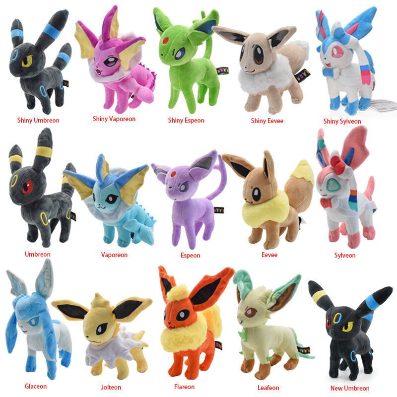 Pokémon pulshおもちゃ、ぬいぐるみ人形、mimikyu、光沢のある、イーブイ、umbreon、flareon、jolteon、グレイシア、シャワーズ、sylveon、espeon、25スタイル