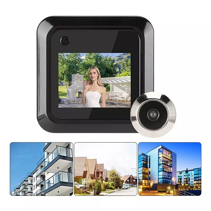 Câmera de vídeo de porta digital grande angular, visualizador Peephole doméstico, entrada de apartamento, 2,4 "LCD, 90 °