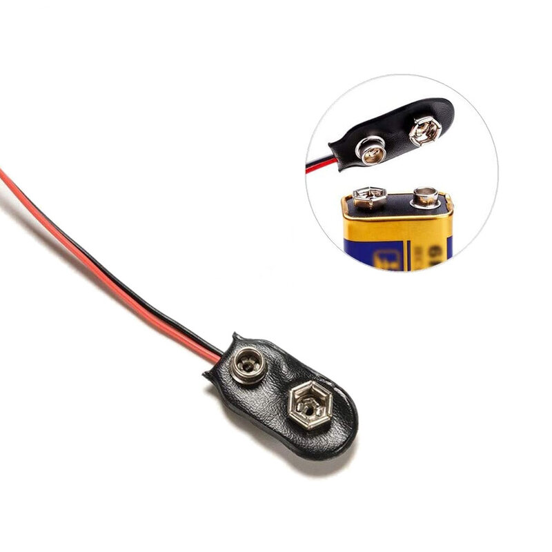 Connecteur de batterie à Clip de Type I 9 V, coque en cuir, noir, rouge, filaire, support de batterie pour Arduino, 10 pièces