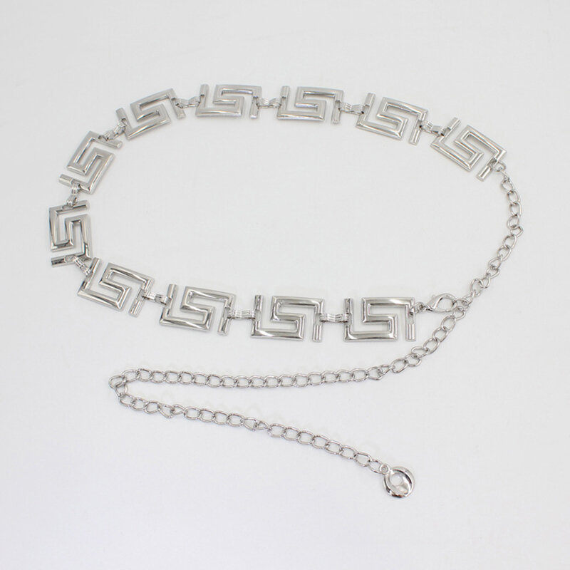 Metalowa geometryczna talia łańcuszek regulowany pasek łańcuszek biżuteria dla kobiet koszula sukienka moda dekoracyjna przedmiot