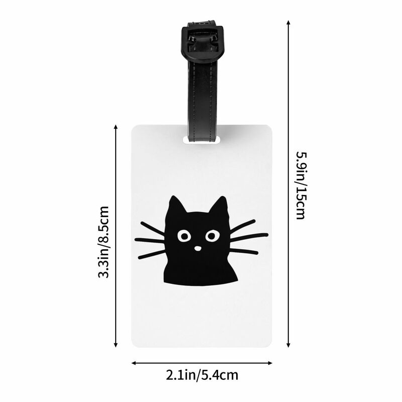 Cute Black Cat Luggage Tags for Suitcases Funny Baggage Tags Privacy Cover Name ID Card