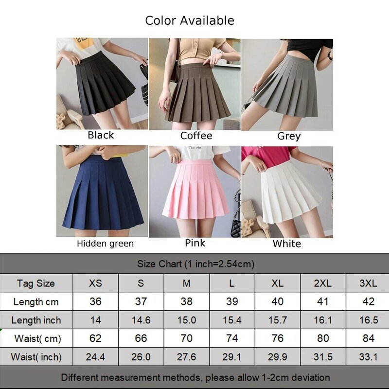 Minifalda de cintura alta para niña, falda escolar japonesa de tenis, nuevo estilo, envío directo, 2024