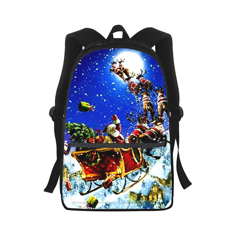 Рюкзак с 3D-принтом Санта Клауса для мужчин и женщин, модная школьная сумка для студентов, детский дорожный ранец на плечо для ноутбука