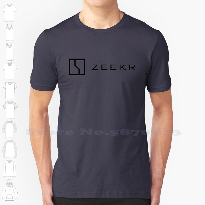 Kaus gambar Logo Zeekr, Kaus katun, 100% grafis, Logo cetak, pakaian jalan kasual