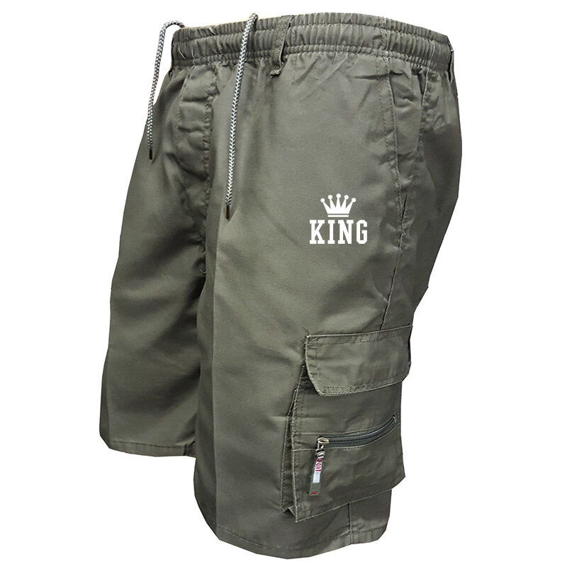 Hot Sale Trending Marca Impresso Calças Curtas dos homens de Verão Carga Shorts Casuais Solto Cordão Shorts 5 Cores