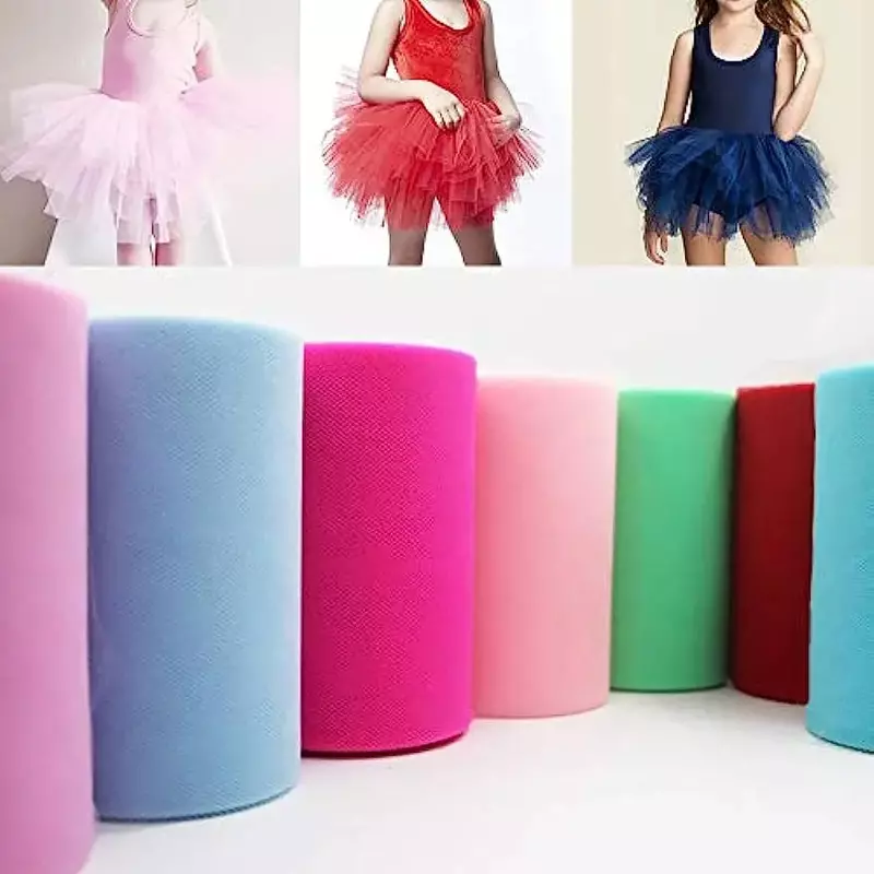Tulle Roll Organza Fabric Spool Tutu Skirt Girls Baby Shower Ornaments Wedding Party Supplies 6 Inches X 100 Yards
