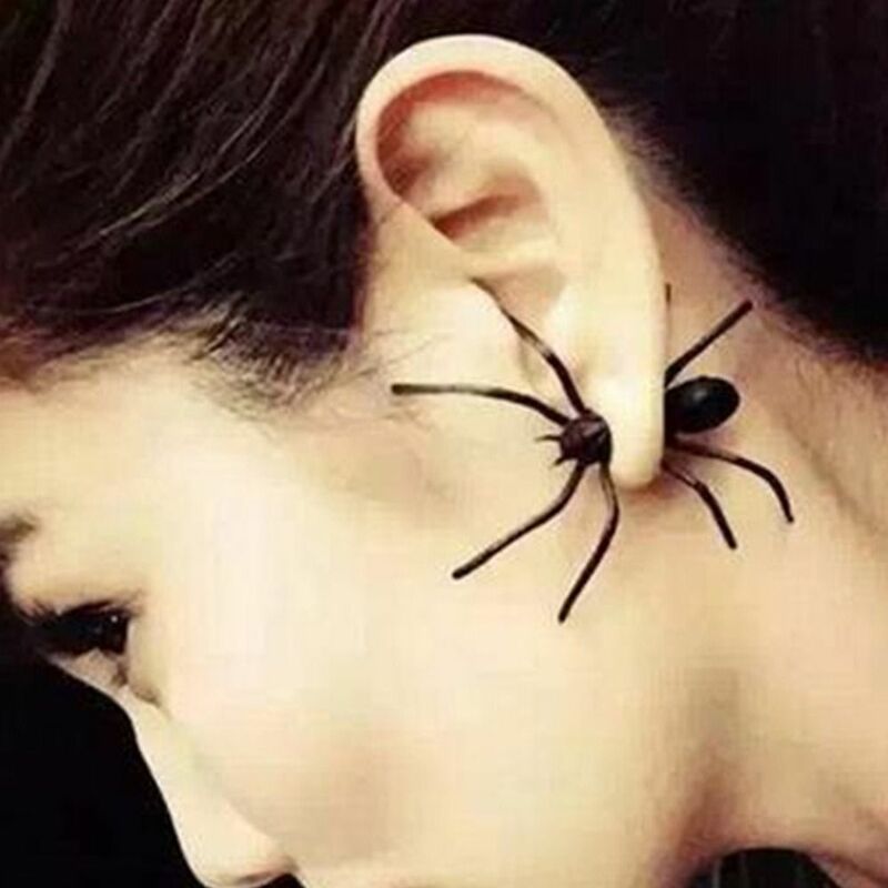 Black Spider Earrings Fashion Diablo System Zinc Alloy Earrings Party Gifts Personality Ear Stud Girl