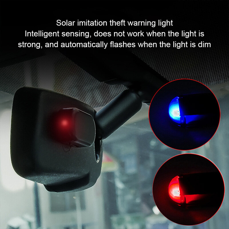 Lumières anti-vol en iode ABS faciles à installer, fausse alarme de voiture simulée à énergie solaire, lampe d'alarme, 2 pièces, 3/5 pièces