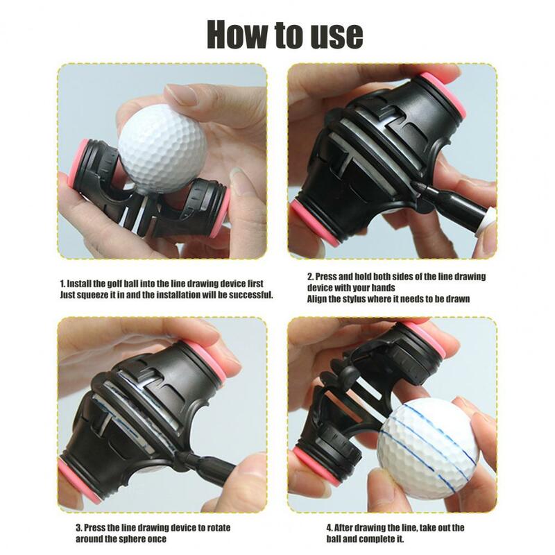 Golf Ball Marker Plastic Shell 360-Degree Aiming Scribing Clip Professional Three Line Drawing Portable Alignment Marking Tool