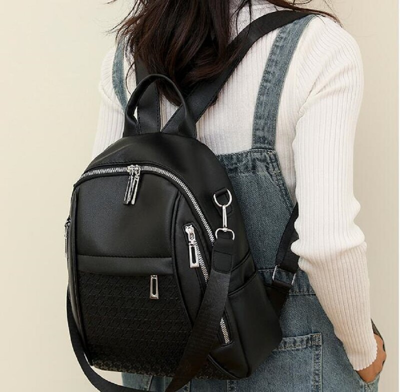 Hot Sale Fashion Large Capacity Travel Backpacks Women Korean High Quality Leather Backpack Shoulder Bags School Bag Totes