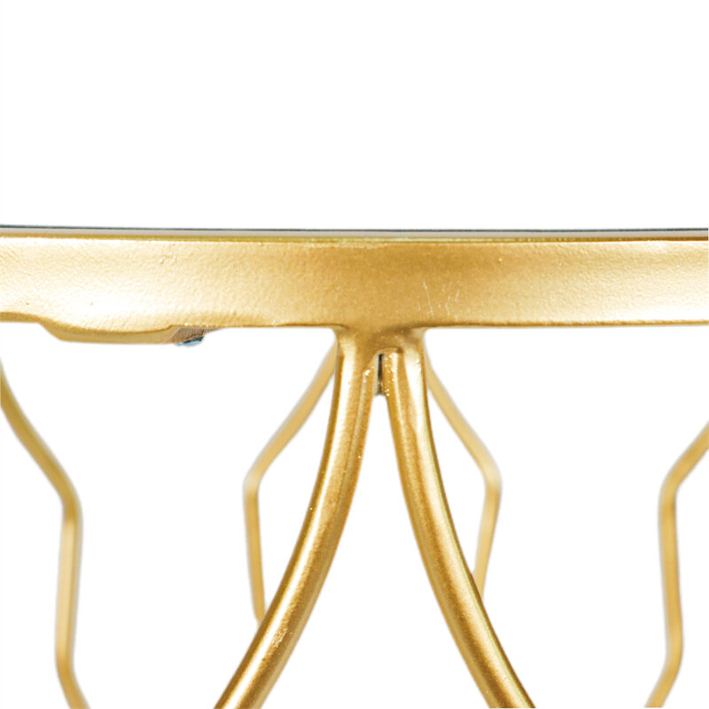 パーソナライズされたコーヒーテーブルのセット,2つのミラートップトレイ,籐のモダンな鉄の満たされた装飾テーブル