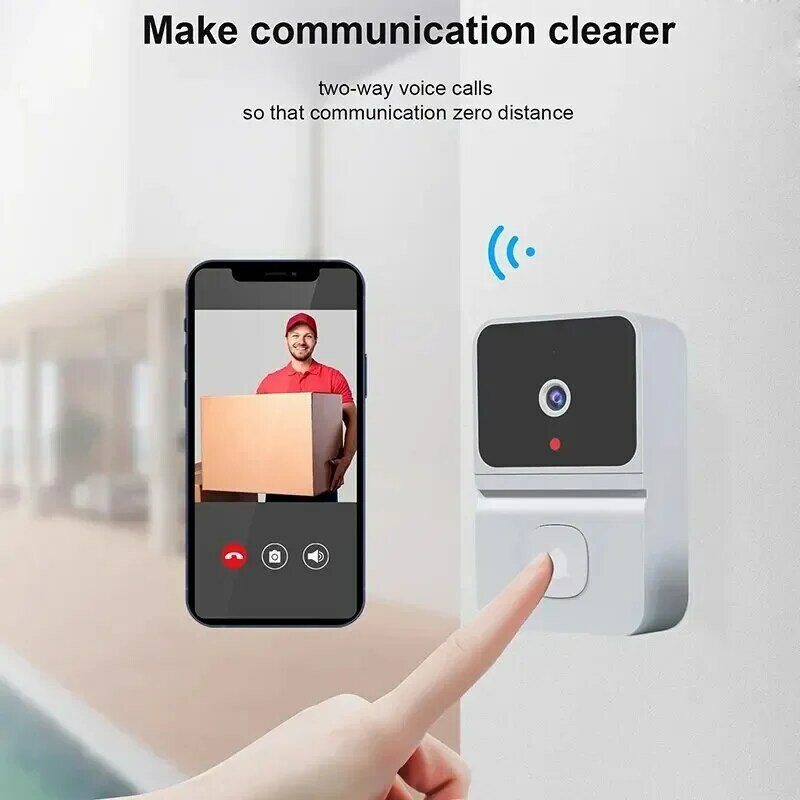 Bezprzewodowy dzwonek WiFi na zewnątrz kamera HD drzwi antywłamaniowe dzwonek noktowizor wideodomofon zmiana głosu Monitor domu drzwi do telefonu