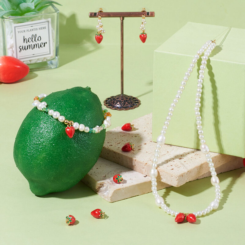 5 stücke Obst Messing Emaille Charms Erdbeer Durian Mango Maulbeere niedlichen Anhänger für Ohrringe Halskette DIY Schmuck machen Ergebnisse