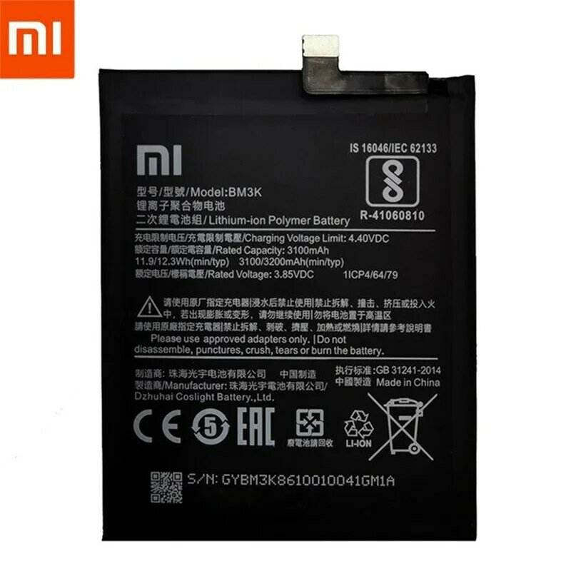 Оригинальный аккумулятор для телефона Xiao Mi BM3K 3200 мАч для Xiaomi Mi Mix 3 Mix3 высококачественные сменные батареи Розничная упаковка бесплатный инструмент