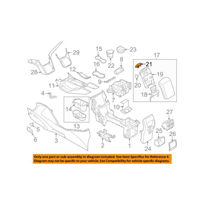 Konsola środkowa zatrzask samochodowy części do wnętrza do 2013-2018 Ford C-Max akcesoria do samochodu ewakuacyjnego CJ5Z-78045G38-AB