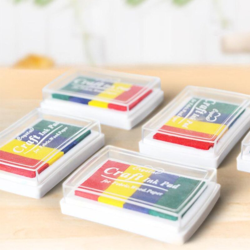 Craft Rainbow Finger Pads Stamps Partner DIY Multicolor Craft Stamp Pads Dropship
