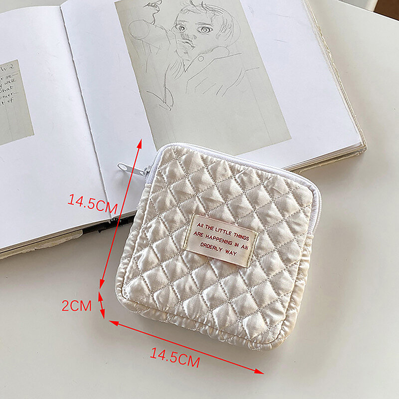Cotton Cute Korea Sanitary Napkin Storage Bag Coin Purse Bag Jewelry Organizer Card Pouch Case Makeup Cosmetic Lipstick Bag
