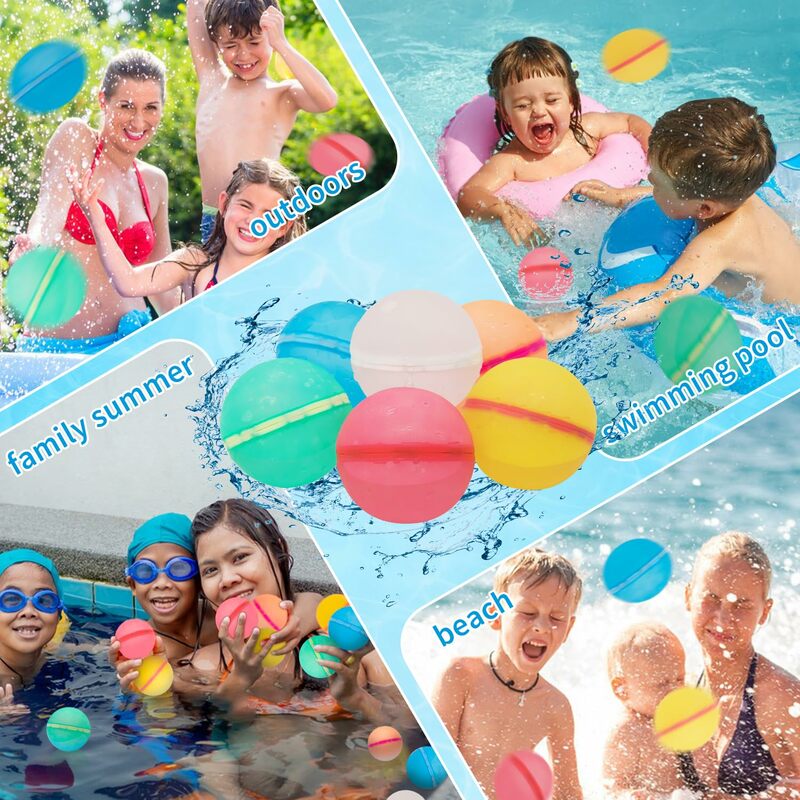 子供のための再利用可能なウォーターボムスプラッシュボール、セルフシール、磁気バルーン、クイックフィル、詰め替え可能、水泳プール