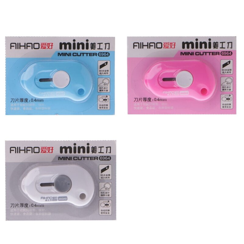 Portatile Mini retrattile Utility Knife Box Cutter Letter Opener colore casuale per il taglio di buste borsa per corriere borsa per alimenti