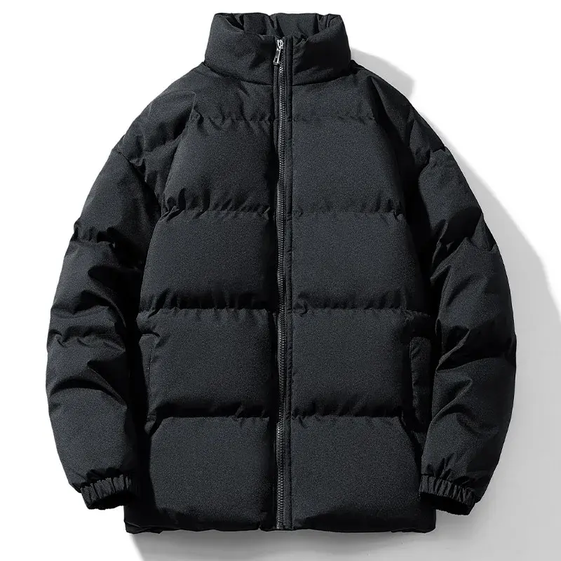 Jaket musim dingin pria, Parka tebal hangat kerah berdiri warna Solid kasual Parka gaya jalanan 5XL