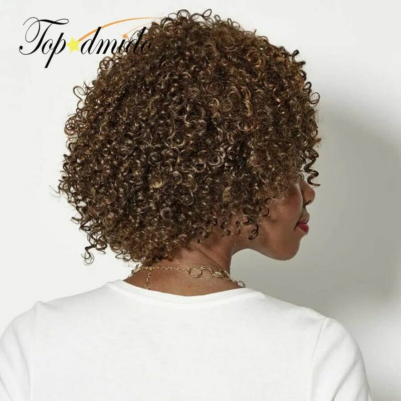 Парик Topodmido, светлый цвет, короткие перуанские волосы, кружевной парик для женщин, человеческие волосы 4x4, парик с застежкой kinkycurl 13x4x4, прозрачный парик на сетке