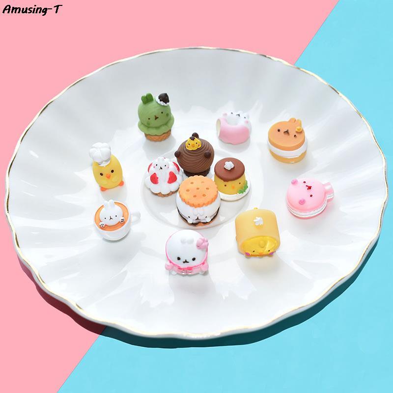 Losowe 10 sztuk domek dla lalek Mini deser lalki domek kreskówkowe ciasto ciasteczka do kuchni do jedzenia akcesoria