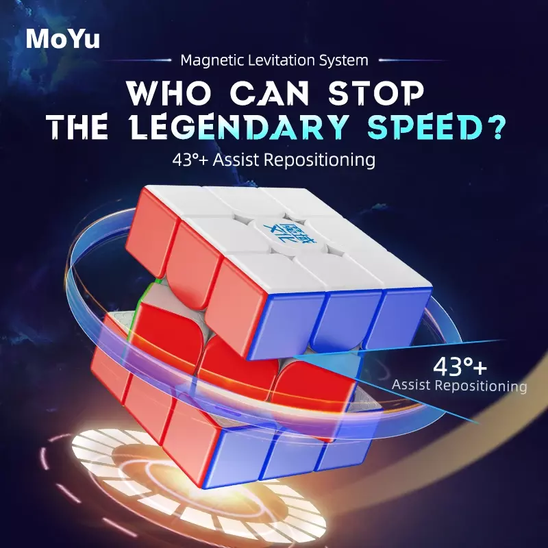 NEW MOYU Super Weilong WRM 3X3  Magnetic Magic Speed Cube Maglev Ball Axis Magic Cloth Edition UV Diamond Race Grade Cubo Magico