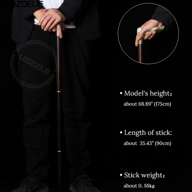 Left And Right White Resin Handle Luxury African Rosewood Walking Stick For Men And Women Fashion Elegant Walking Canes