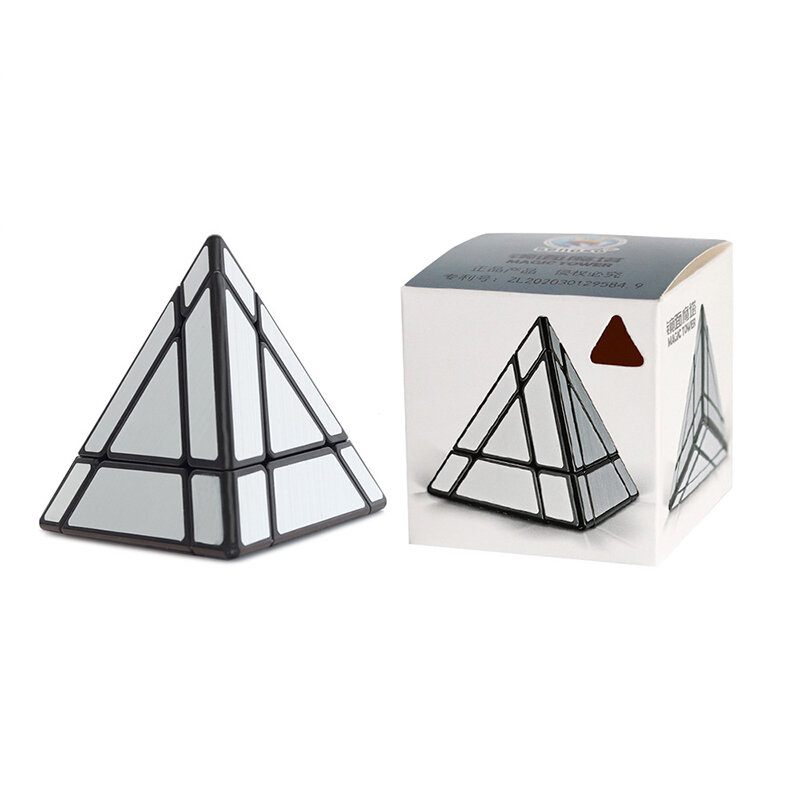 Cubes magiques de tour de magie miroir, pyramide à 3 commandes de forme spéciale, jouets éducatifs professionnels souples et lisses pour enfants