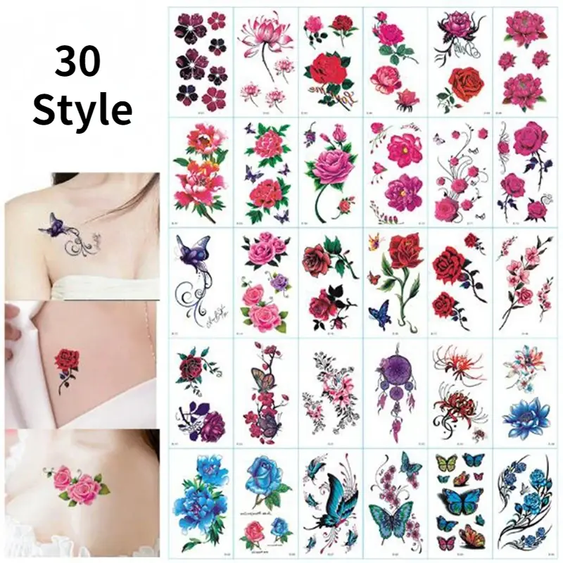 Butterfly Temporary Tattoo Stickers Rainbow Expression Face Hand Lovely Body Art Waterproof Fake Tattoos Tatouage Temporaire