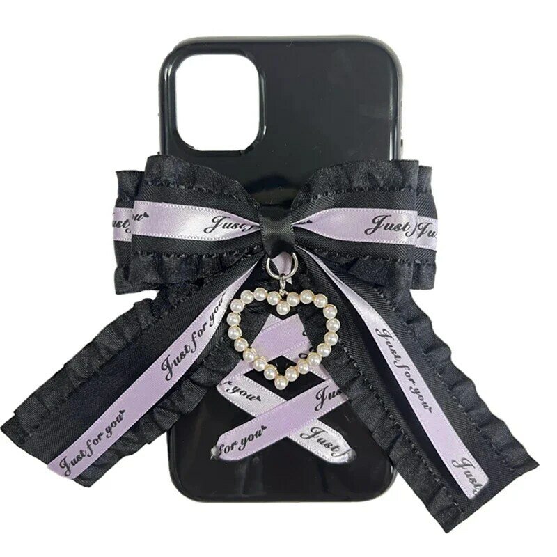 Dophee casing ponsel asli ikatan simpul cinta mutiara Spice Girls casing ponsel iPhone 12 13 14 15 Promax Y2K Lolita penutup ponsel lunak wanita