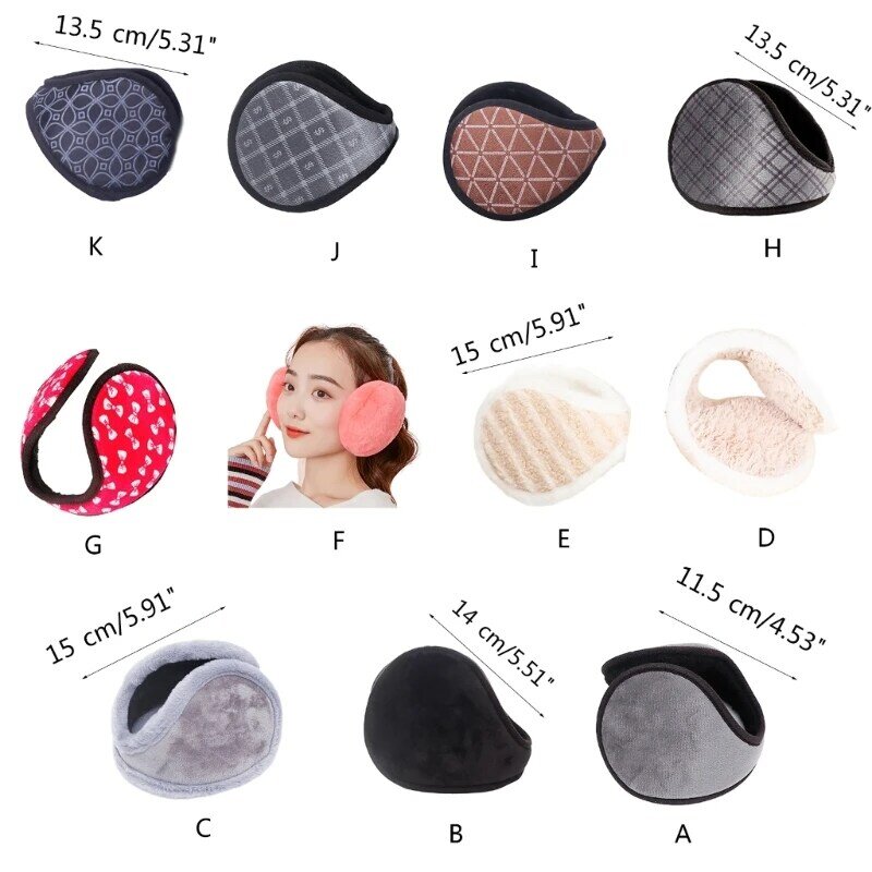 Y166 Multiple Type Can Choose Plush Earmuff Adult Elastic Ear Warmer Winter Cold Winter Presents for Students Teens Skiing